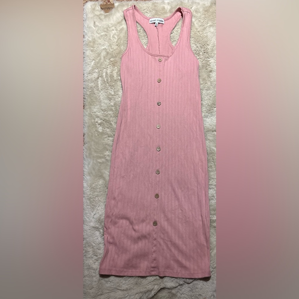 Pink Button-Down Women's Dress